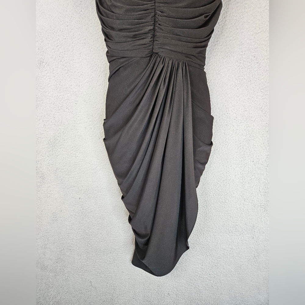 Tadashi Shoji Womens Formal Ruched Jersey Illusion Bodice Sheath Dress Sz M - Picture 4 of 14
